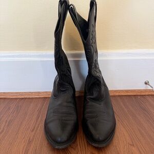 Ariat Heritage Men Western Black Deertan Leather Cowboy Boots 34770 Size 10.5EE